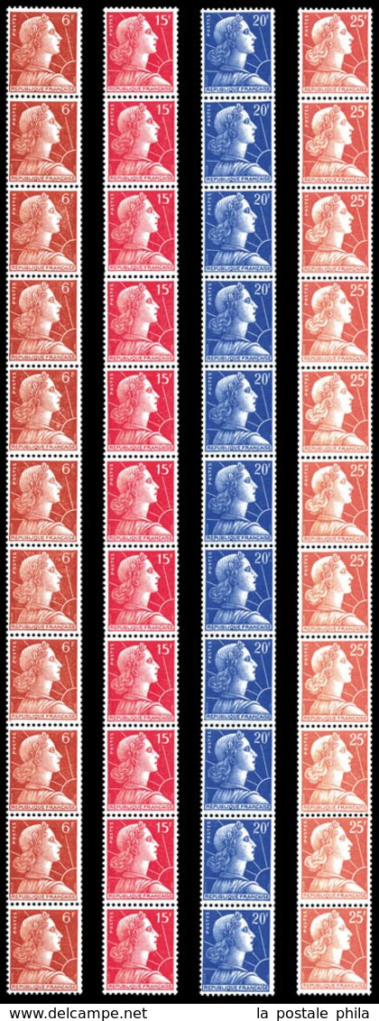 ** N°38/41, Muller, Les 4 Valeurs En Bandes Verticales De 11 Exemplaires. TB  Qualité: **  Cote: 590 Euros - Coil Stamps