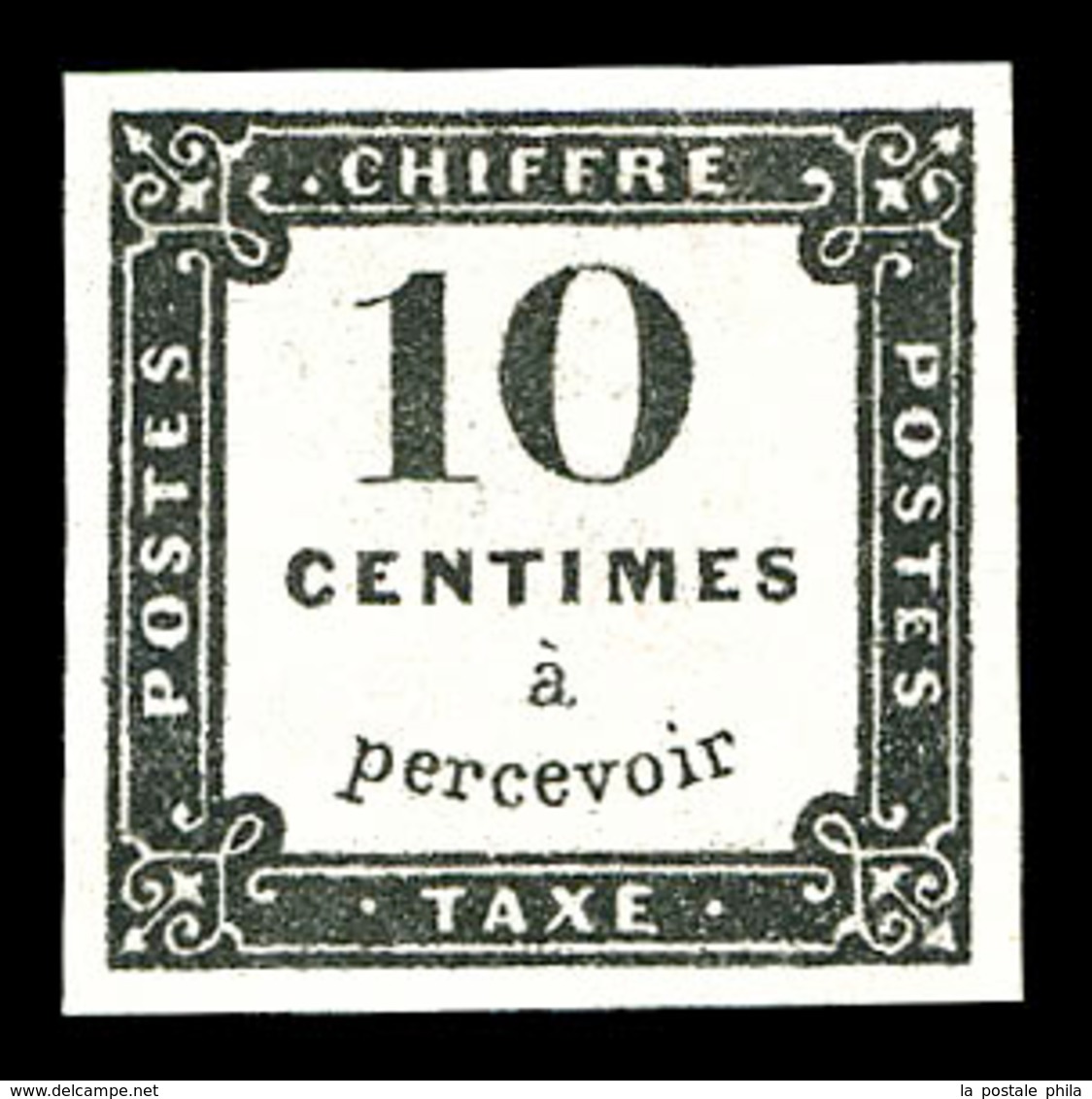 (*) N°1, 10c Noir, Faux De Sperati. TB (certificat)  Qualité: (*) - 1859-1959 Afgestempeld