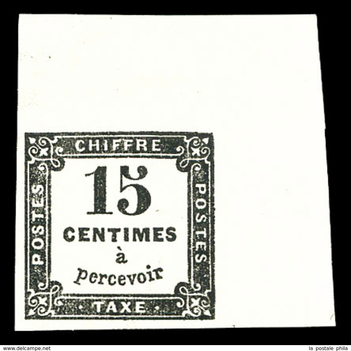 ** N°3, 15c Noir, Coin De Feuille. TTB  Qualité: ** - 1859-1959 Used