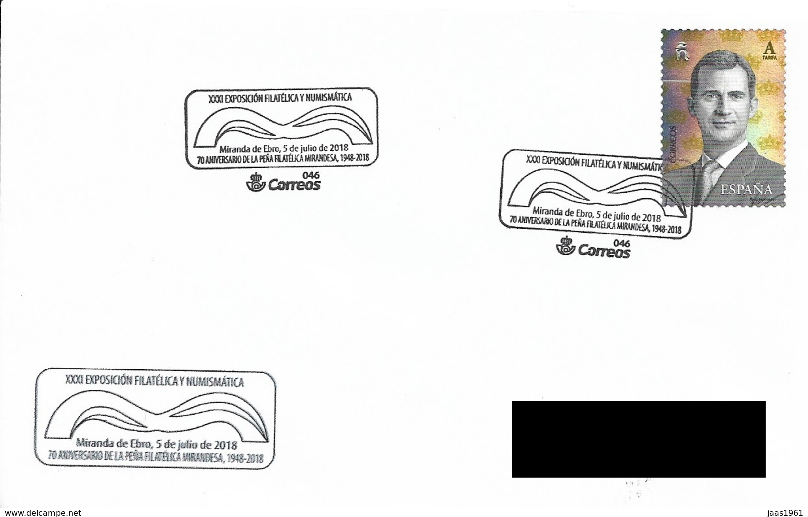 SPAIN. POSTMARK 70th ANNIV. PHILATELIC SOCIETY OF MIRANDA DE EBRO. 2018 - Máquinas Franqueo (EMA)