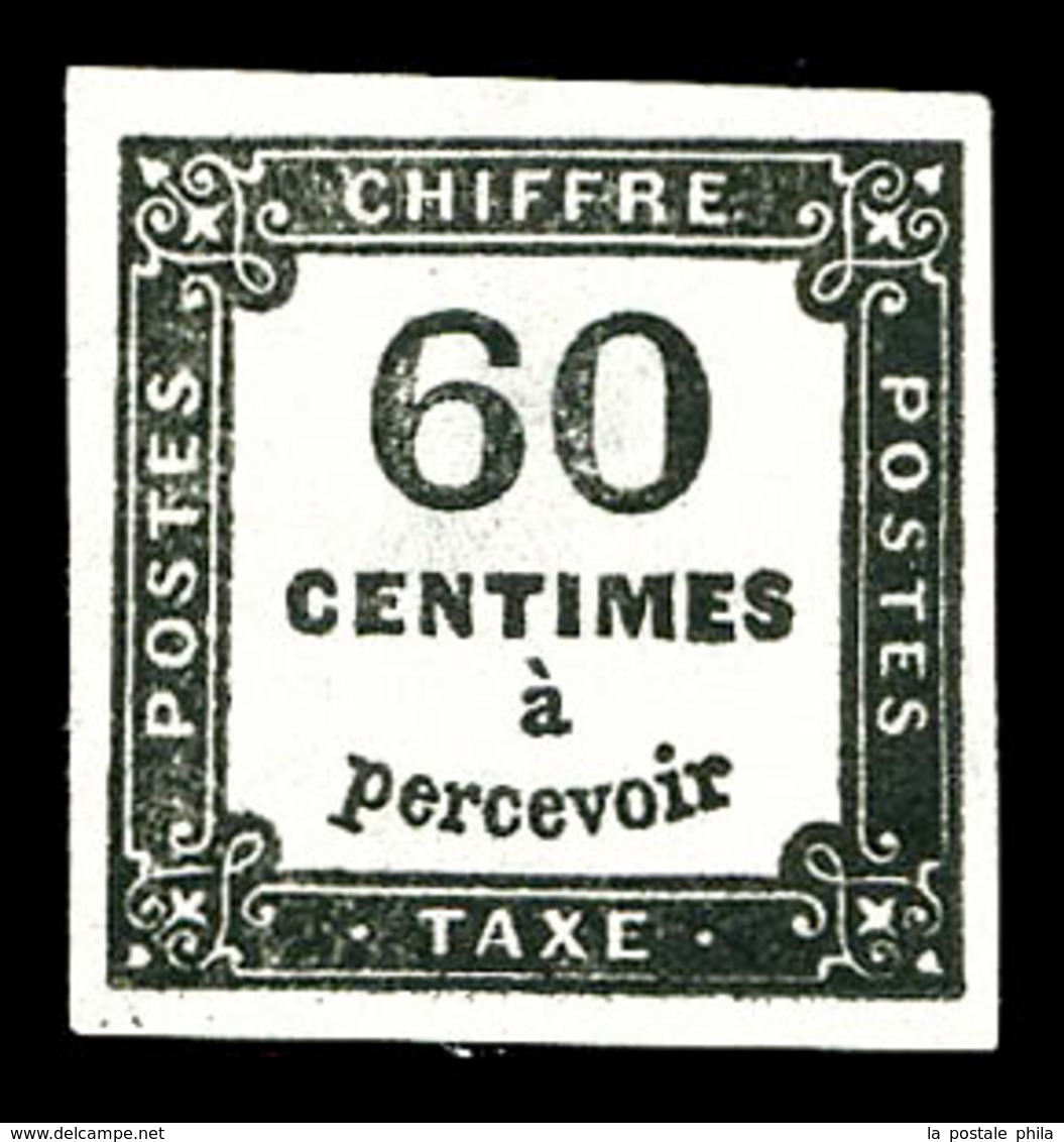 (*) N°9B, Non émis, 60c Noir, Très Jolie Pièce. R.R.R. (certificat)  Qualité: (*)  Cote: 4000 Euros - 1859-1959 Used