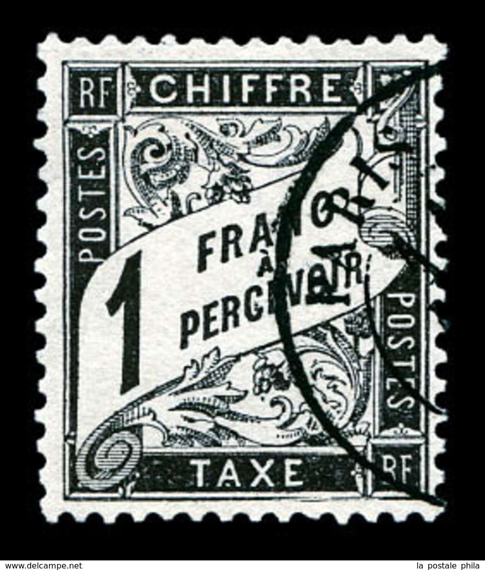 O N°22, 1f Noir, Très Frais. SUP (certificat)  Qualité: O  Cote: 500 Euros - 1859-1959 Used