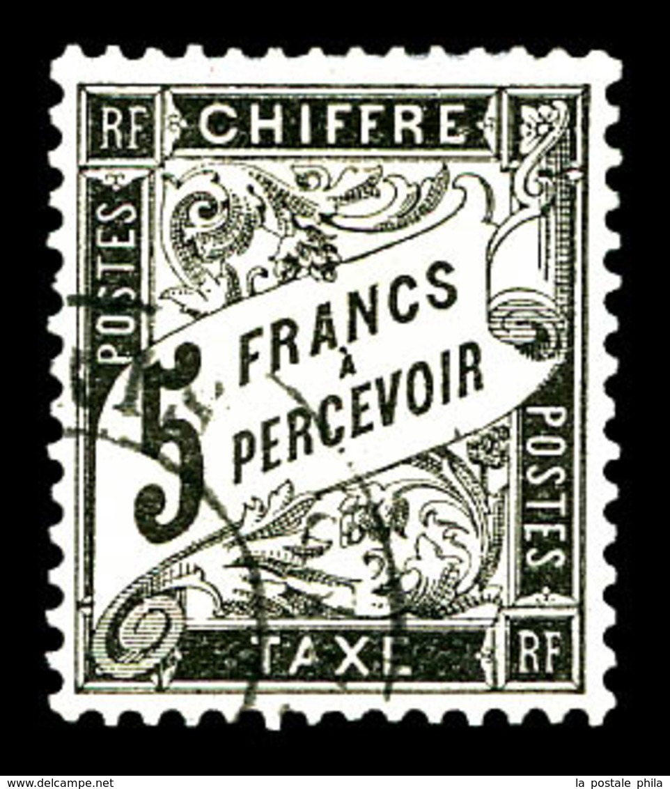 O N°24, 5F Noir Obl Càd Léger, Très Bon Centrage. SUPERBE (signé/certificats)  Qualité: O - 1859-1959 Used