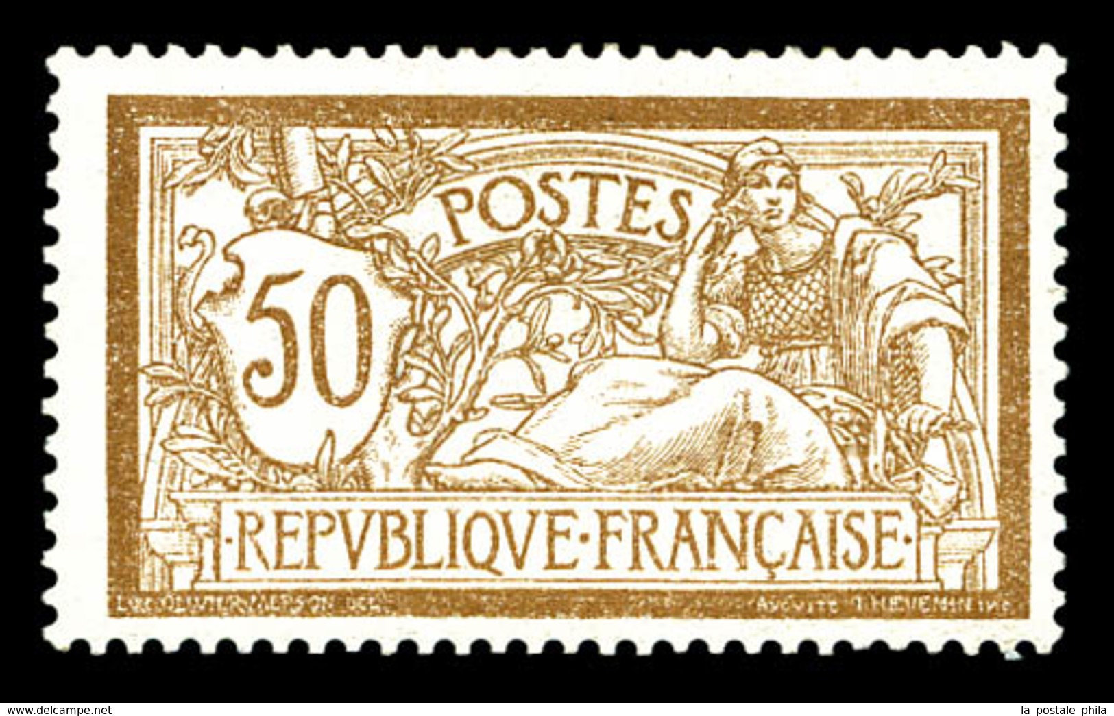 * N°120, 50c Merson, Centre Absent. TTB (certificat)  Qualité: *  Cote: 600 Euros - Unused Stamps