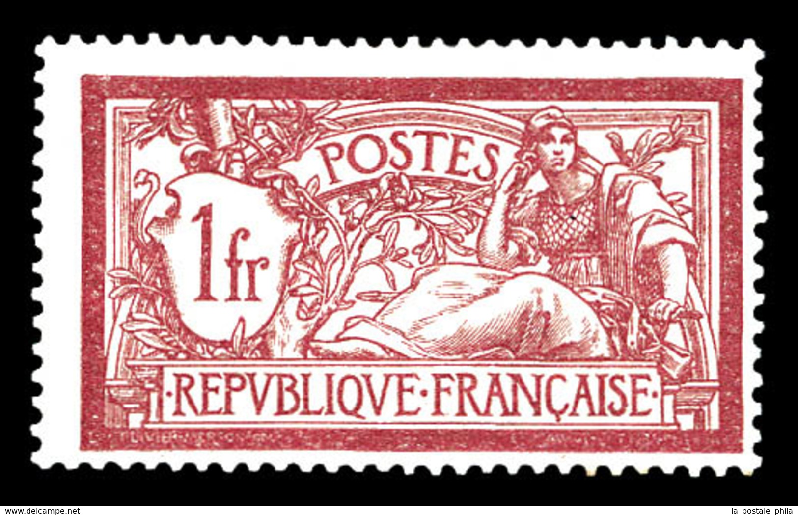 * N°121c, 1f Merson, Sans Teinte De Fond. TTB (certificat)  Qualité: *  Cote: 600 Euros - Unused Stamps