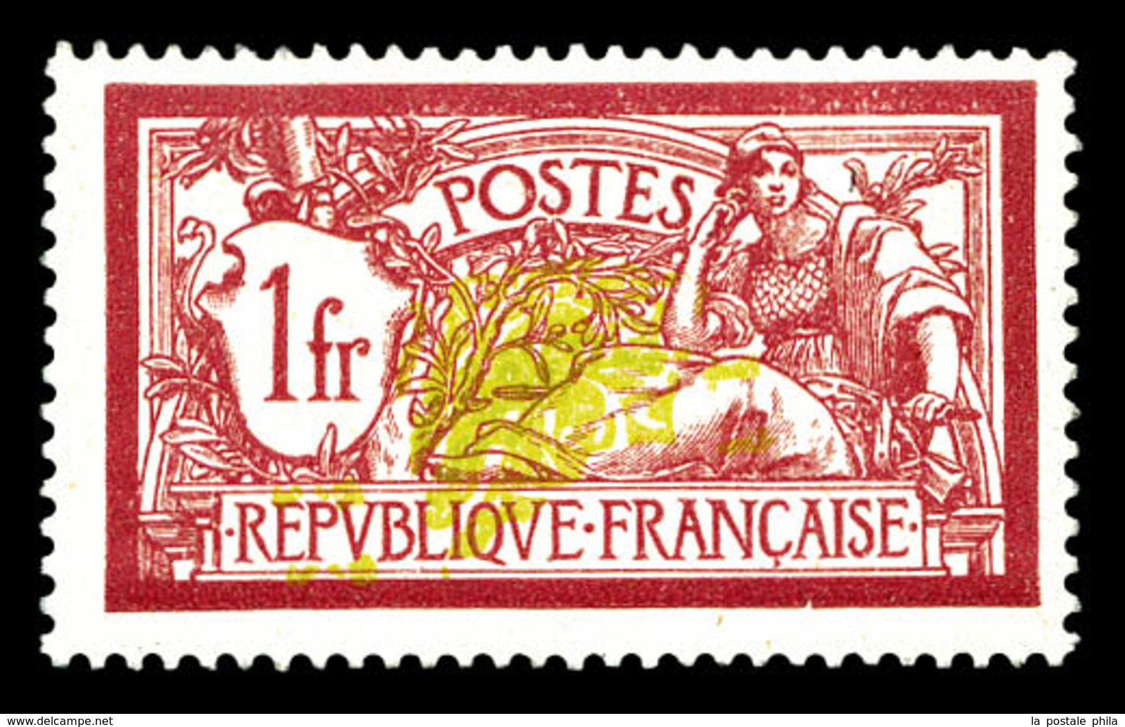 ** N°121d, 1f Merson, Double Teinte De Fond. TB (certificat)  Qualité: **  Cote: 750 Euros - Unused Stamps