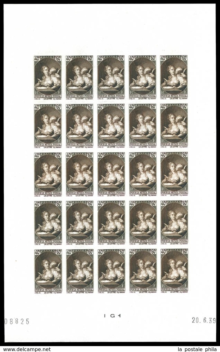 ** N°446, 40c +60c Musée Postal En Feuille Complète De 25 Exemplaires. SUPERBE. R.R. (Certificat)  Qualité: **  Cote: 67 - Unclassified