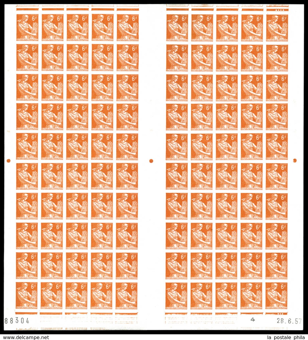 ** N°1115/16, Série Moissonneuse De 1957 En Feuilles Complètes De 100 Exemplaires. SUP. R. (certificat)  Qualité: **  Co - Zonder Classificatie