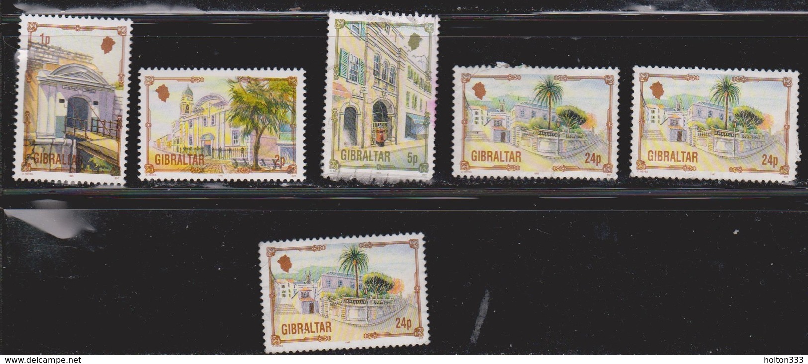 GIBRALTAR Scott # 631-2, 635, 638 MH & Used - Faults - Gibraltar