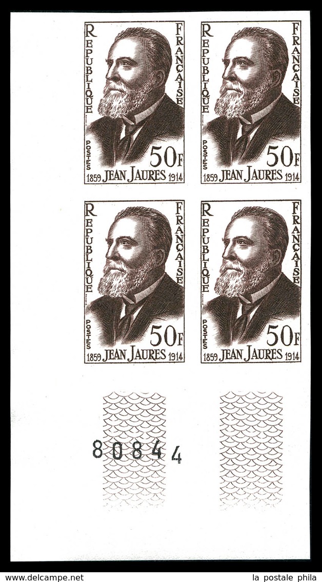 ** N°1217a, 50f Jean Jaurès En Bd4 Coin De Feuille. TB  Qualité: **  Cote: 92 Euros - Zonder Classificatie