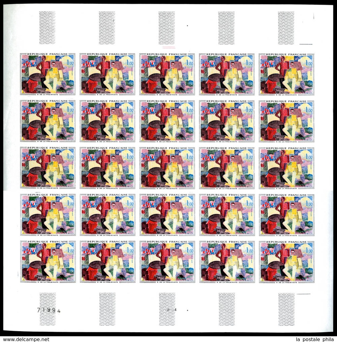 ** N°1319/22, Série Tableaux De 1961 En Feuilles Complètes De 25 Exemplaires Non Dentelés, R.R.R, SUP (certificat)  Qual - Unclassified