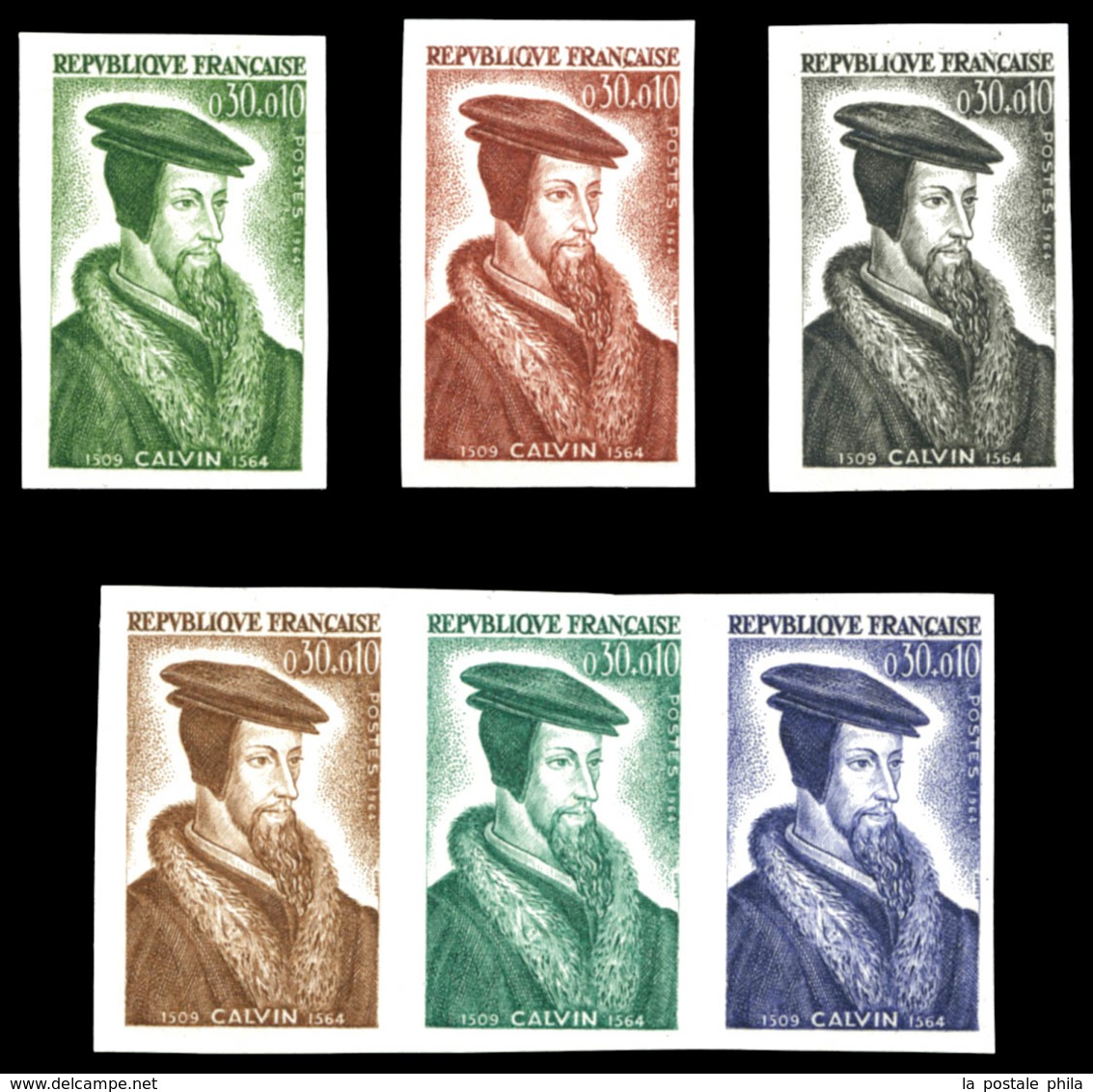 ** N°1420, Calvin, 6 Essais De Couleur. TB  Qualité: **  Cote: 210 Euros - Andere & Zonder Classificatie