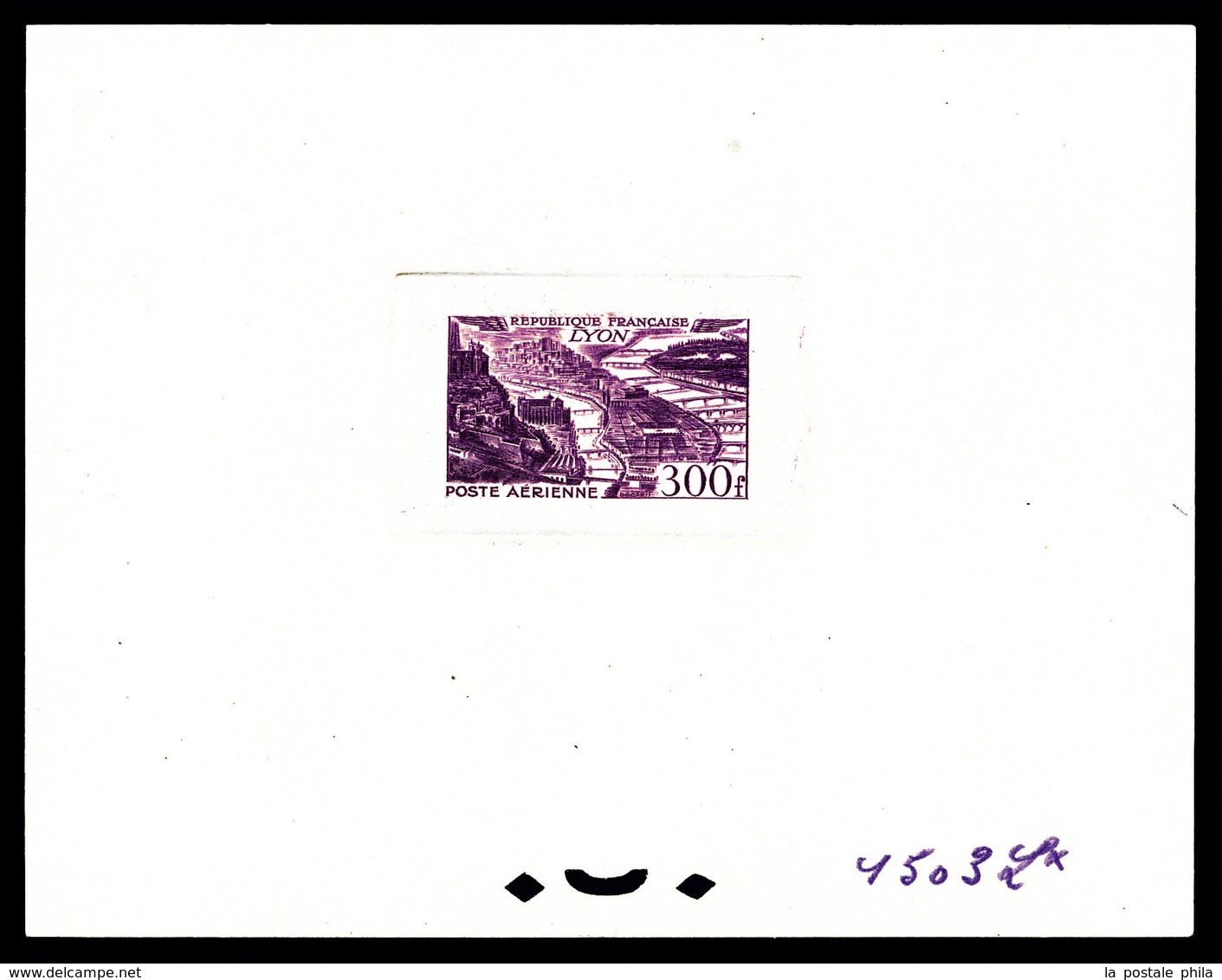 (*) N°26, 300f Lyon, épreuve De Couleur En Violet Avec Annotations. TTB (certificat)  Qualité: (*) - Artist Proofs