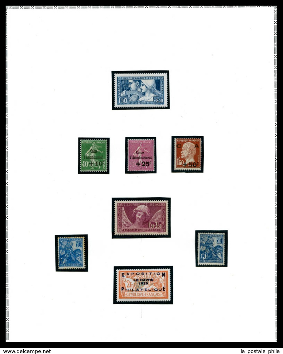 N Collection en 1 volume et un classeur. Bel ensemble de timbres neufs et oblitérés des origines à 1947, Poste, PA, BF e