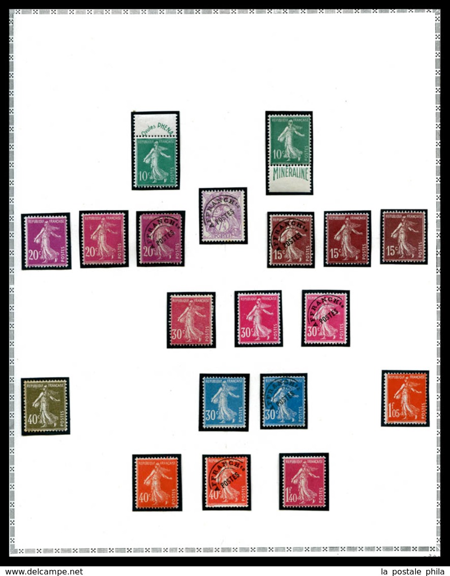 N Collection en 1 volume et un classeur. Bel ensemble de timbres neufs et oblitérés des origines à 1947, Poste, PA, BF e