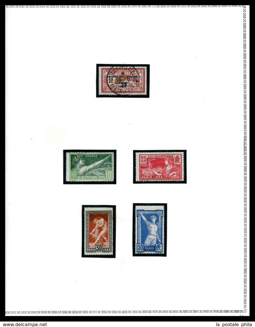 N Collection en 1 volume et un classeur. Bel ensemble de timbres neufs et oblitérés des origines à 1947, Poste, PA, BF e