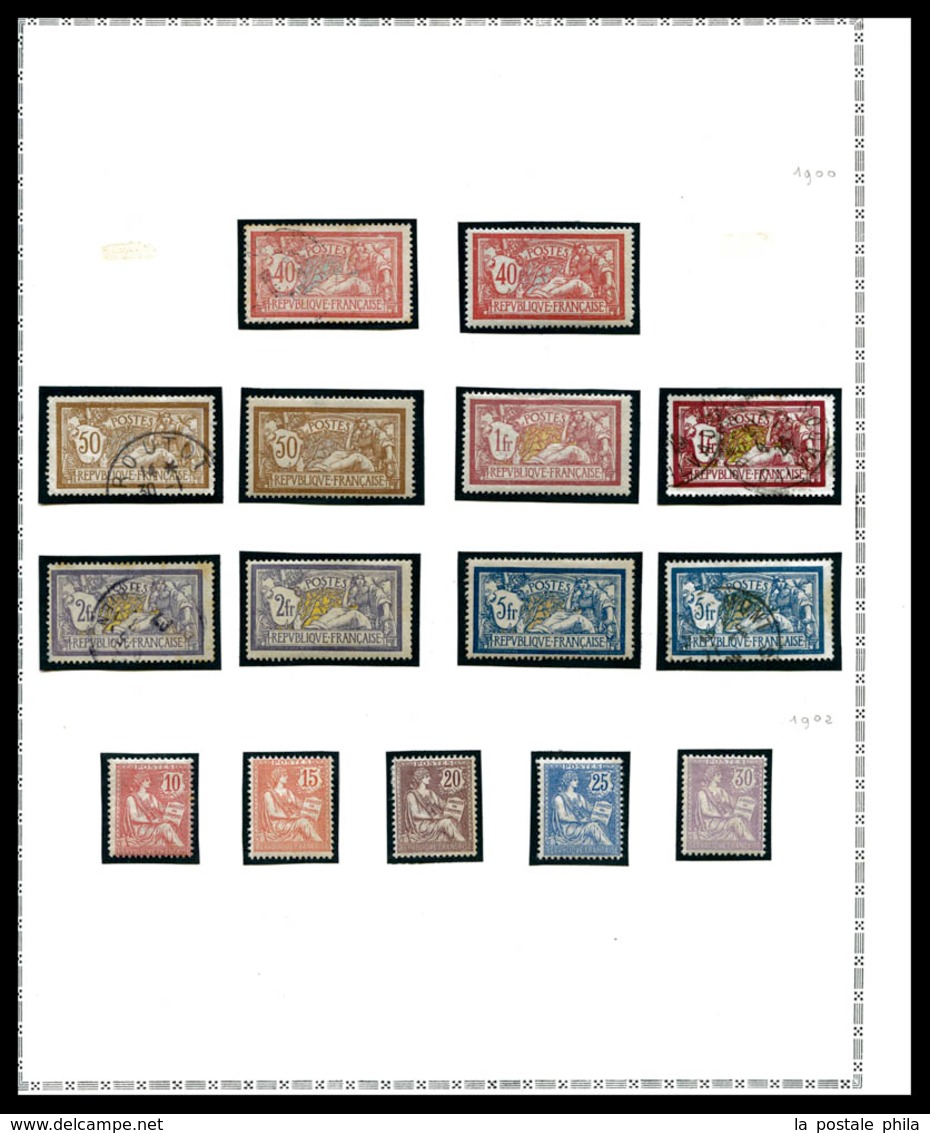 N Collection en 1 volume et un classeur. Bel ensemble de timbres neufs et oblitérés des origines à 1947, Poste, PA, BF e