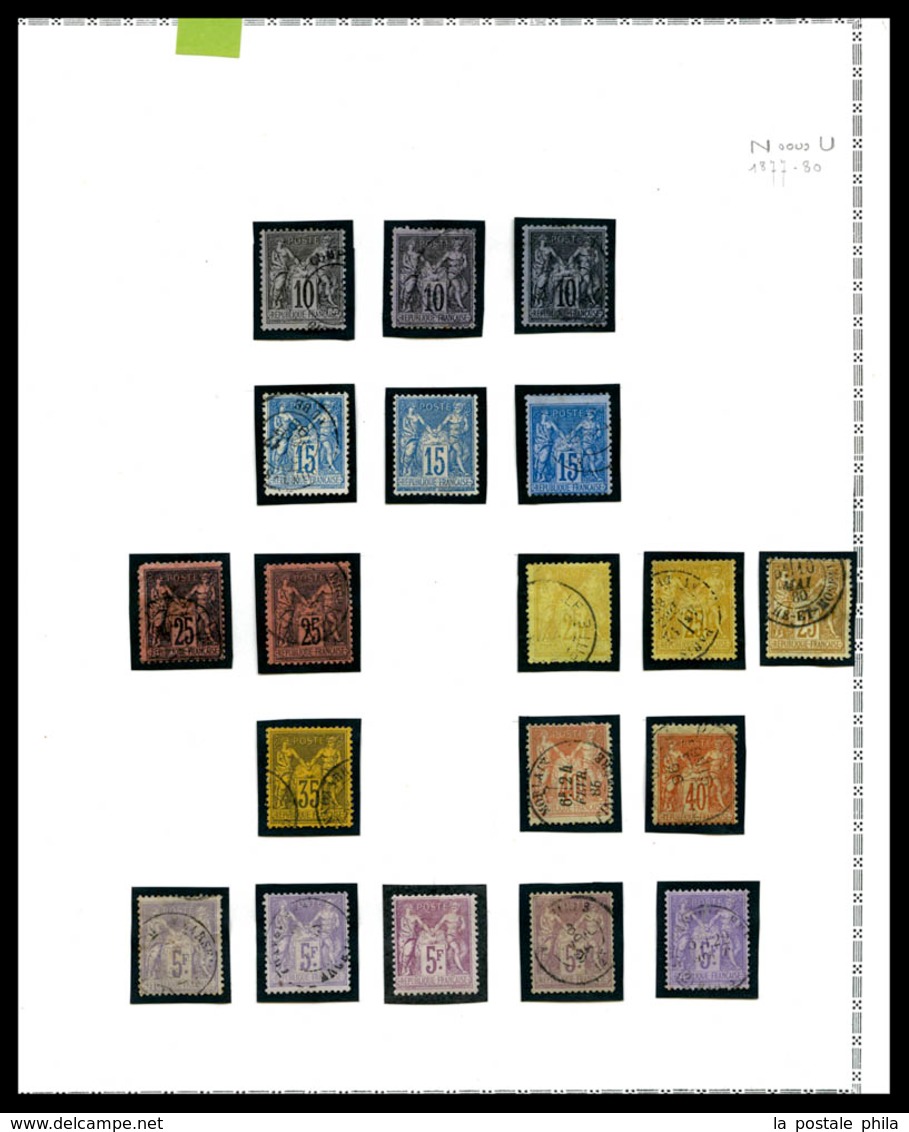 N Collection en 1 volume et un classeur. Bel ensemble de timbres neufs et oblitérés des origines à 1947, Poste, PA, BF e