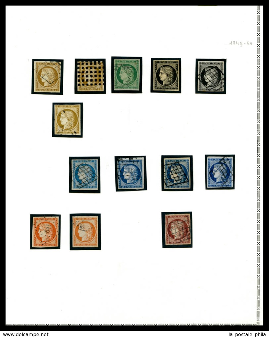 N Collection en 1 volume et un classeur. Bel ensemble de timbres neufs et oblitérés des origines à 1947, Poste, PA, BF e