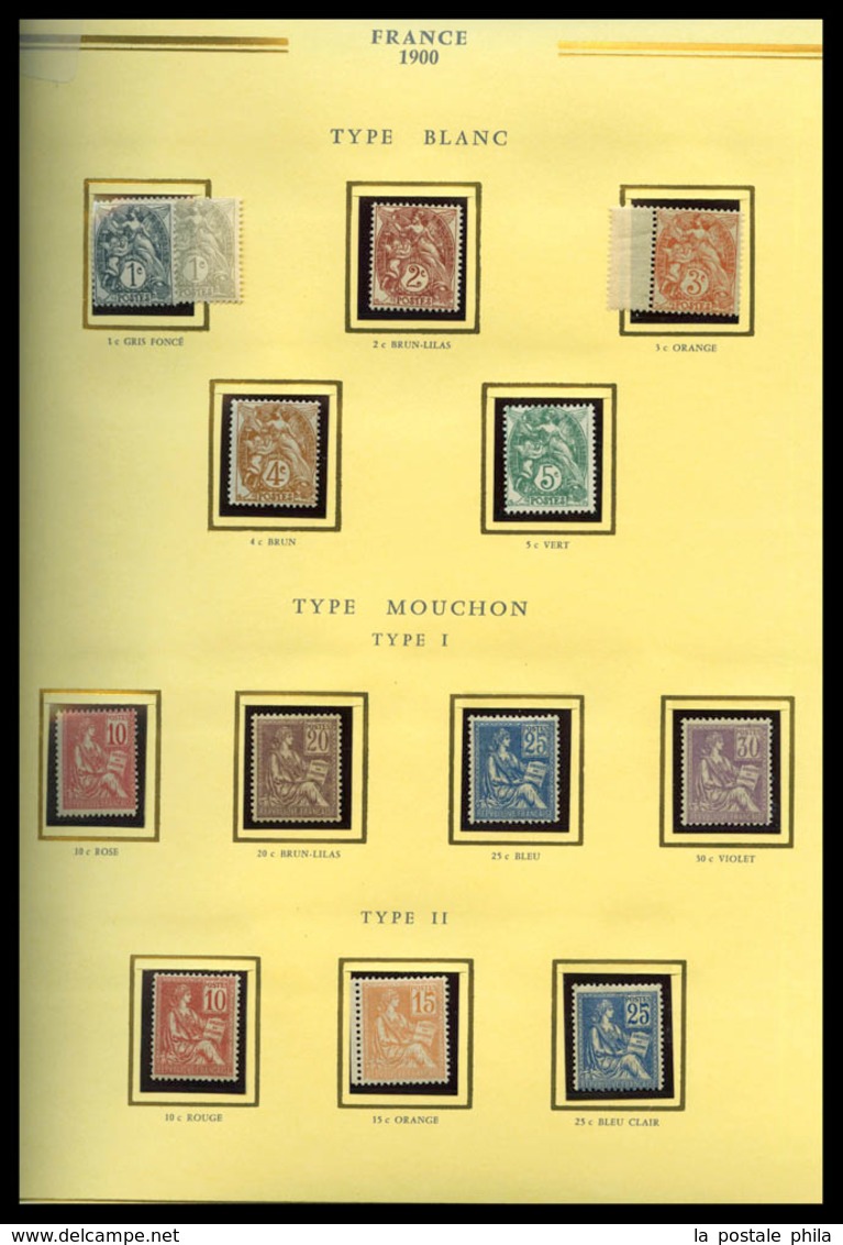 ** 1900/2000: Collection de timbres neufs** depuis 1900 (quelques Sage et divers en neufs), quasi complet dont Mouchon,