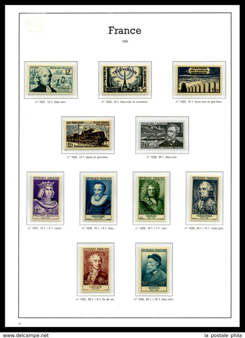 ** 1923/1965, Poste, Préo, Service...: Collection De Timbres Neuf** Presentée En 3 Albums Yvert Assez Complète à Partir  - Verzamelingen