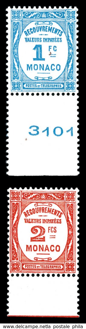 ** MONACO, Taxe: N°27/28, Paire Taxe De 1932 Bdf. TB  Qualité: **  Cote: 380 Euros - Unused Stamps