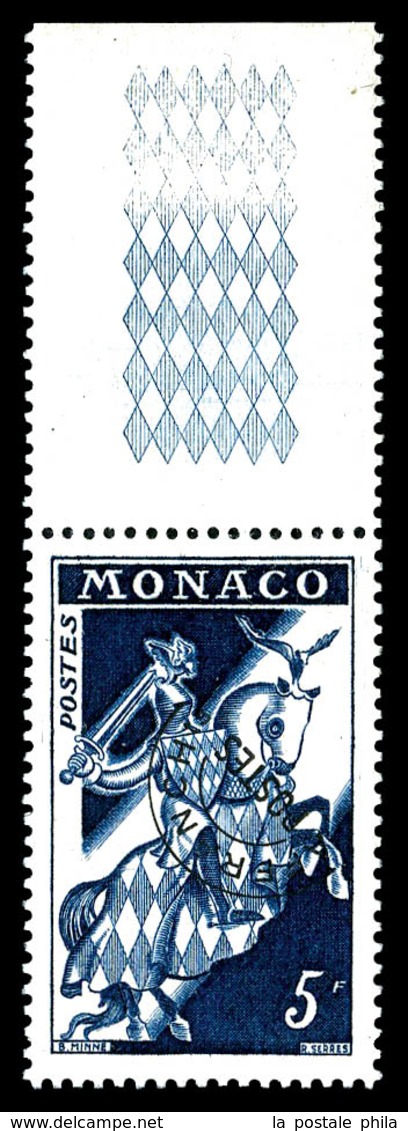 ** MONACO, Préoblitéré: N°11Ab, 5f Bleu-noir, Surcharge Renversée, Haut De Feuille, Quelques Exemplaires Connus. SUP. R. - Precancels