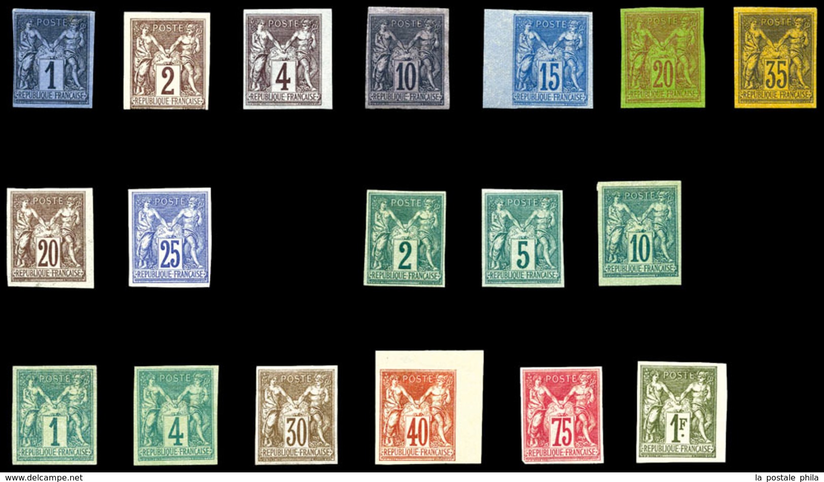 * COLONIES GENERALES, N°24/45, N°24 à 32, 34, 36, 37 à 42 Et 45, Les 18 Valeurs TB  Qualité: *  Cote: 1055 Euros - Eagle And Crown