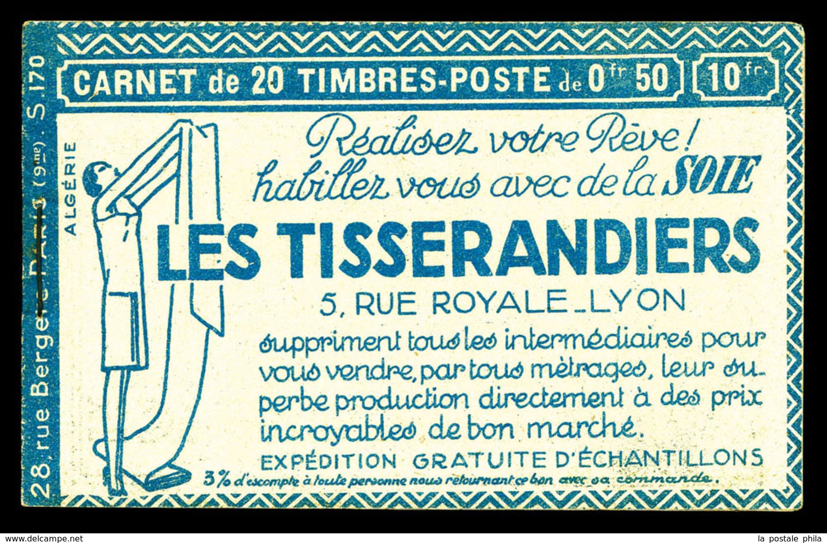 ** ALGERIE, Carnets: N°13, Série 170, LES TISSERANDIERS Et EU, Point Roux Sinon TB  Qualité: **  Cote: 500 Euros - Neufs