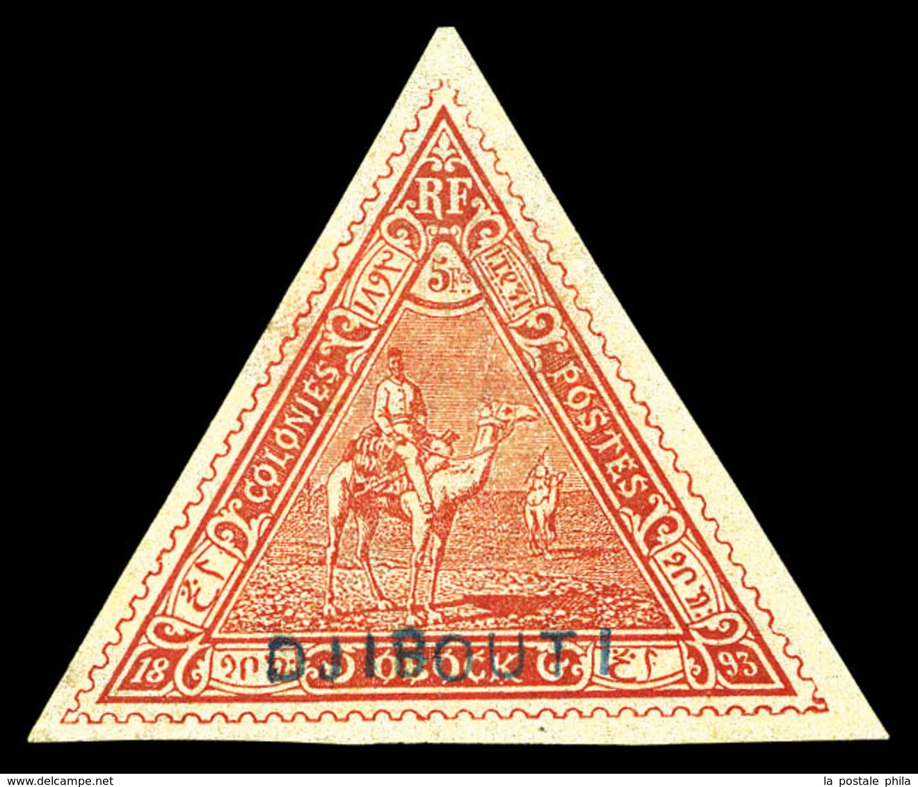 * COTE DES SOMALIS, N°5, 5f Rouge. SUP (signé Calves/certificat)  Qualité: *  Cote: 2300 Euros - Unused Stamps