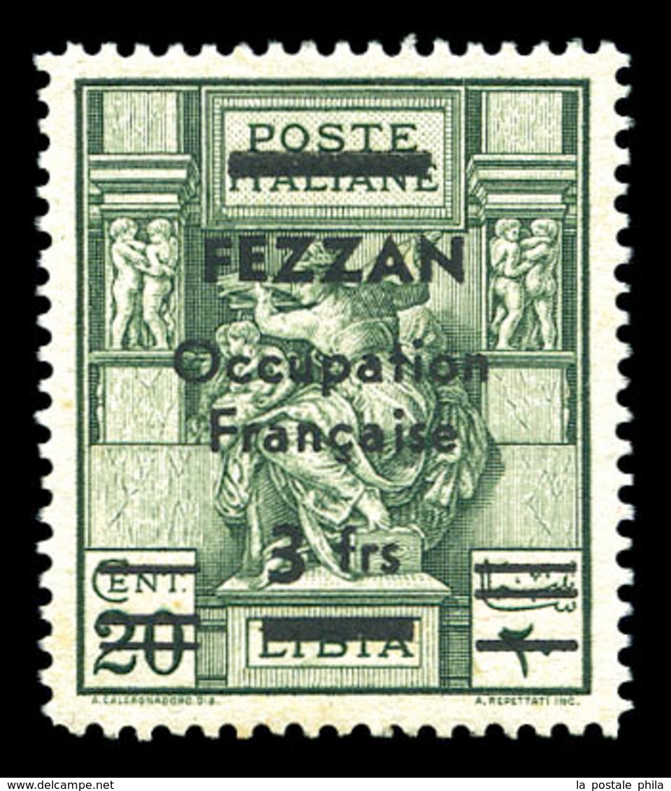 ** FEZZAN, N°5, 3f Sur 20 Vert, Très Bon Centrage. TB (signé Calves)  Qualité: **  Cote: 144 Euros - Unused Stamps