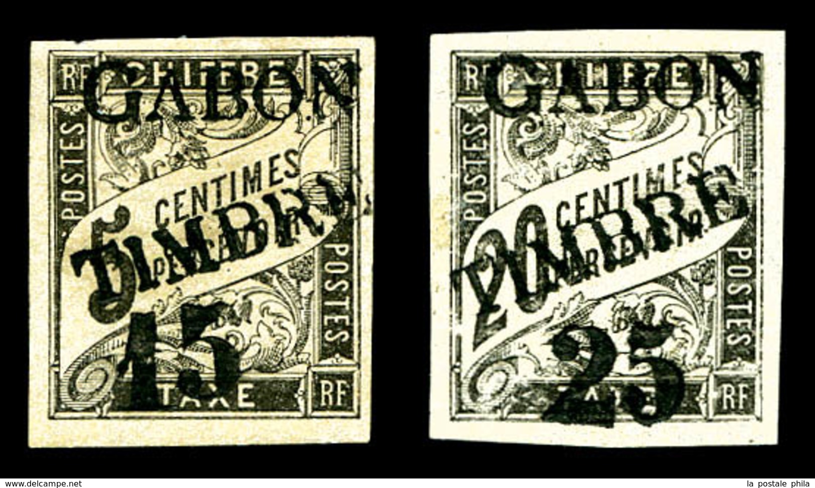 O GABON, N° 11 Et 13 Surchargés De 1889. TB  Qualité: O  Cote: 460 Euros - Unused Stamps