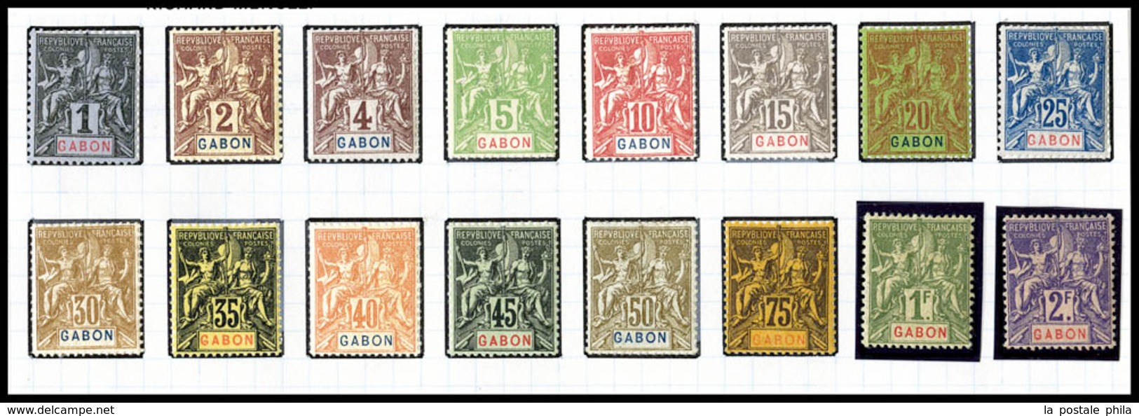 * GABON, N°16/32, Série Complète, Les 17 Valeurs TTB (certificat)  Qualité: *  Cote: 520 Euros - Unused Stamps