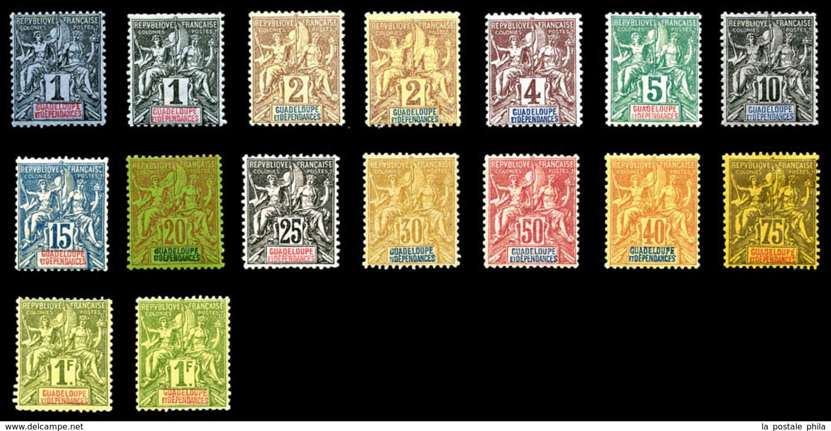 * GUADELOUPE, N°27/39, Série Complète + N°39. TB  Qualité: *  Cote: 290 Euros - Unused Stamps