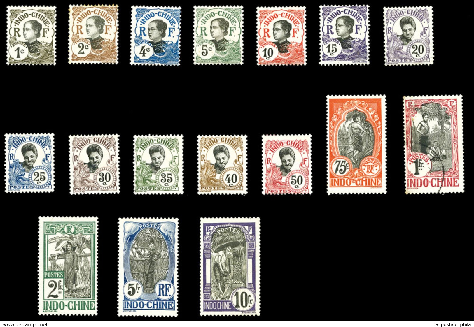 * INDOCHINE, N°41/58, Série Complète Sf N°52 (le 55 Obl). TB  Qualité: *  Cote: 300 Euros - Used Stamps