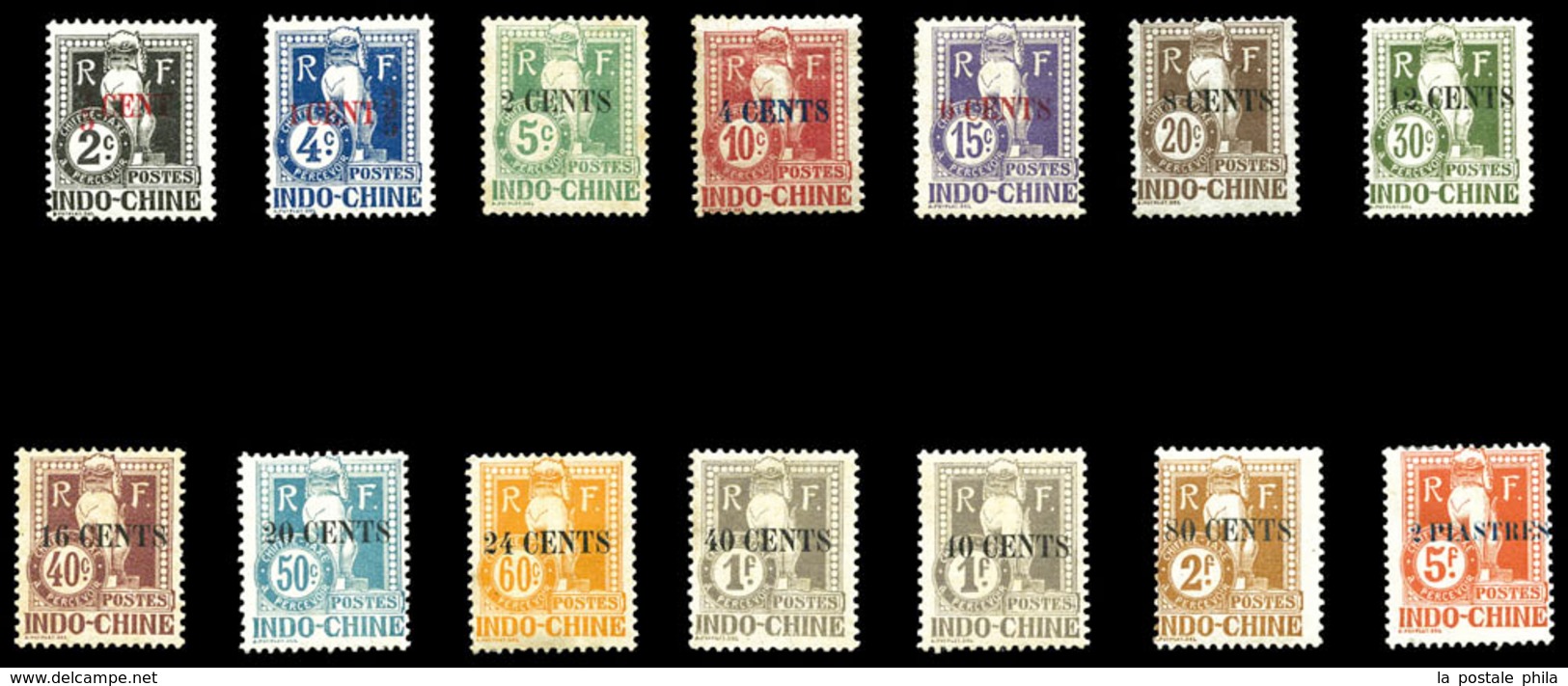 * INDOCHINE, Taxe: N°18/30, Série Complète + 28a. TB  Qualité: *  Cote: 222 Euros - Used Stamps