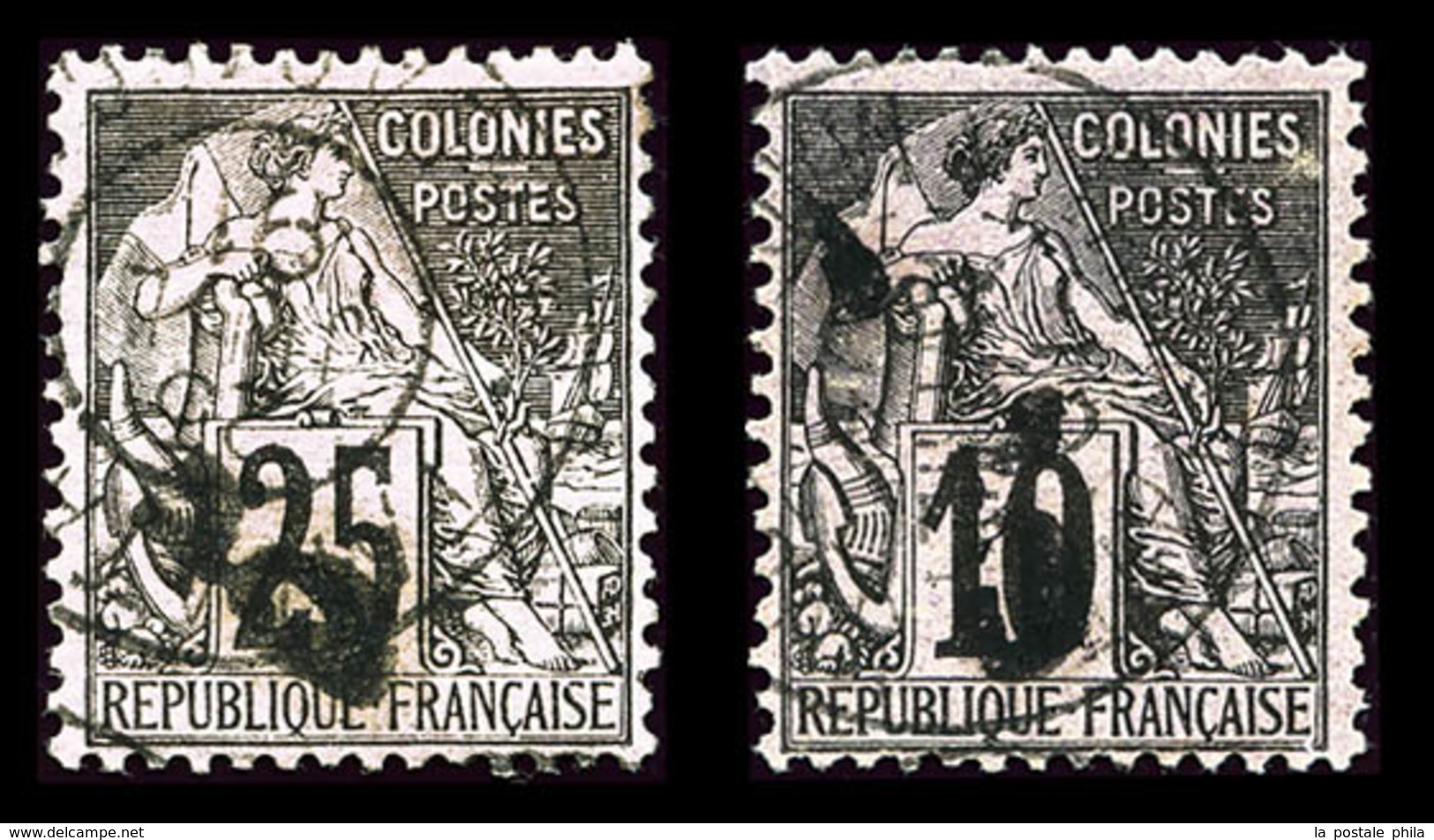 O MADAGASCAR, N°6/7, 5 Sur 10 Noir Sur Lilas Et 5 Sur 25 Noir Sur Rose, Les 2 Valeurs TB  Qualité: O  Cote: 310 Euros - Unused Stamps