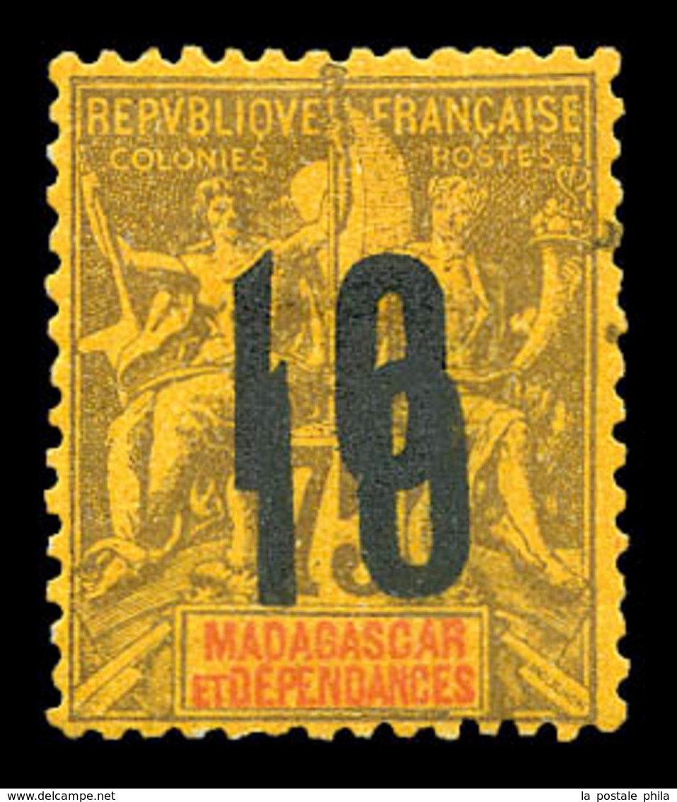 * MADAGASCAR, N°114a, 10 Sur 75c 'double Surcharge'. SUP (certificat)  Qualité: *  Cote: 450 Euros - Unused Stamps