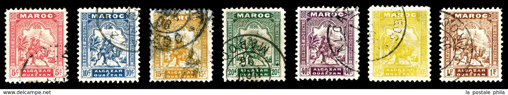 O MAROC POSTES LOCALES, N°2/8, Série De 1896, Les 7 Valeurs TB (certificat)  Qualité: O  Cote: 960 Euros - Locals & Carriers