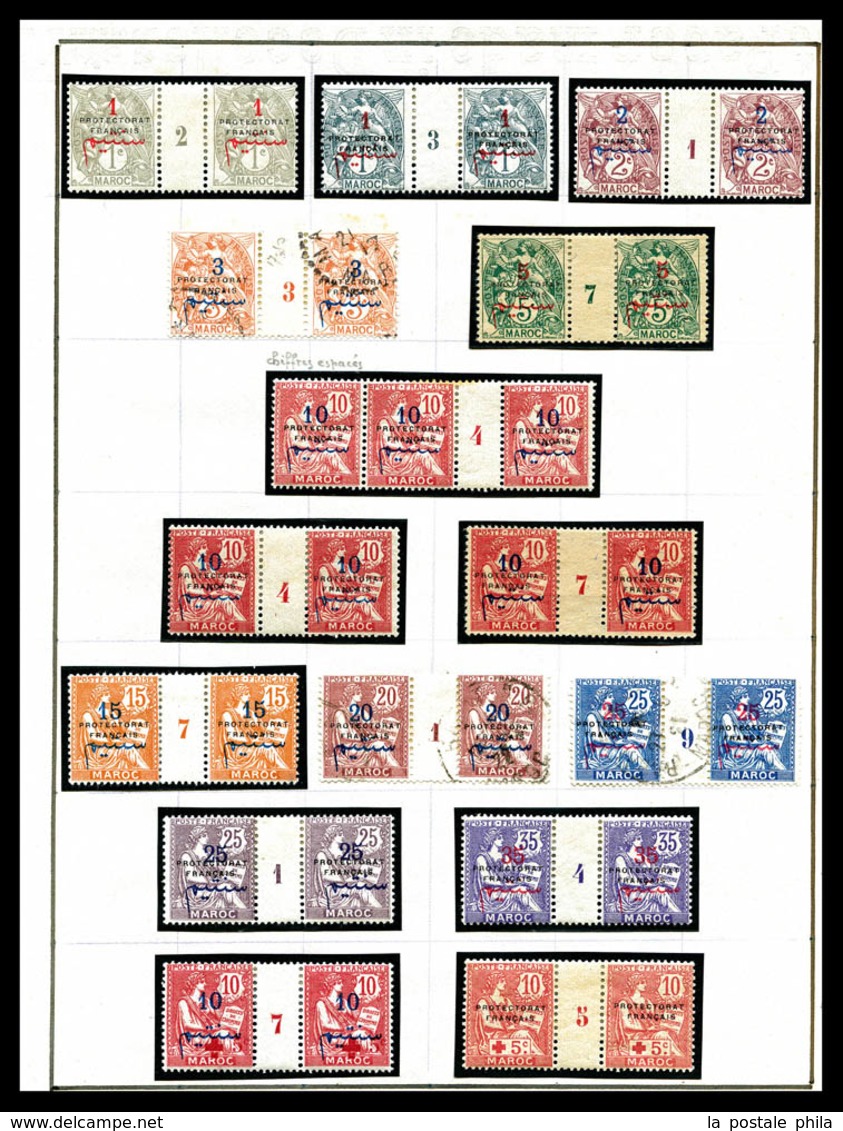 N MAROC BUREAUX FRANCAIS, Collections: 1891/1955, Poste, PA, Millesimes, Txe, Colis: Collection De Timbres Neufs Et Obl, - Used Stamps