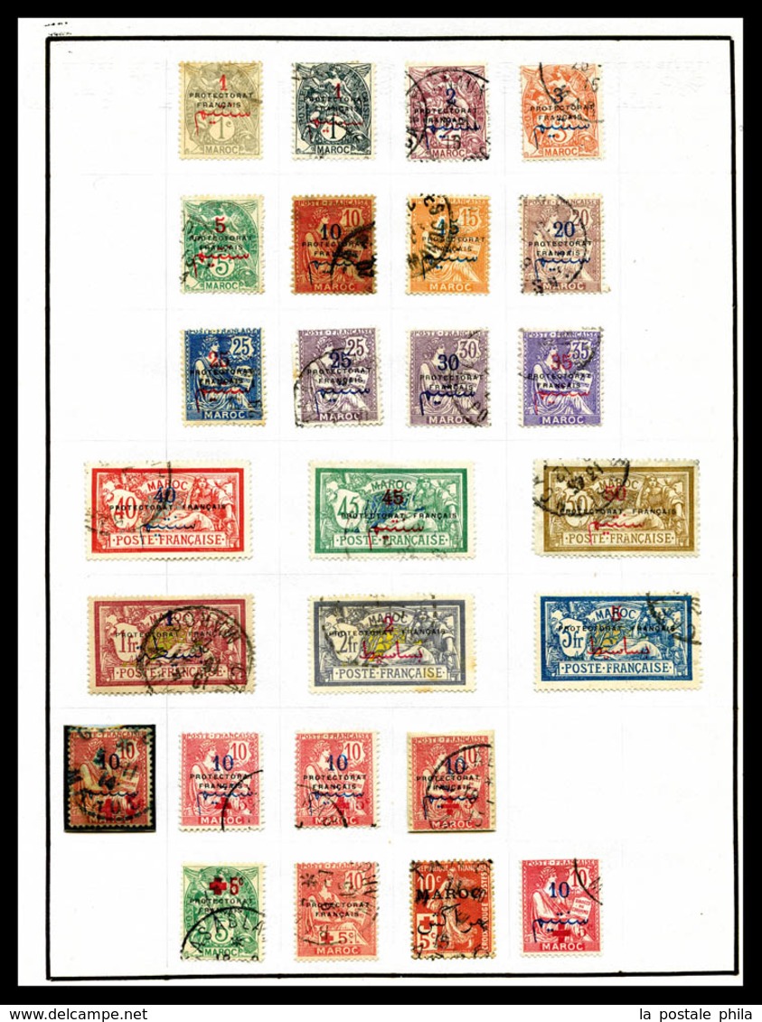 N MAROC BUREAUX FRANCAIS, Collections: 1891/1955, Poste, PA, Millesimes, Txe, Colis: Collection De Timbres Neufs Et Obl, - Used Stamps