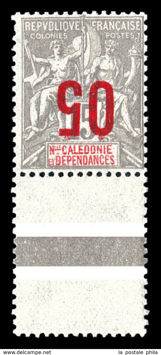 ** NOUVELLE CALEDONIE, N°105a, SURCHARGE RENVERSEE 05c (sur 15c Gris) Bdf. TB  Qualité: **  Cote: 345 Euros - Usati