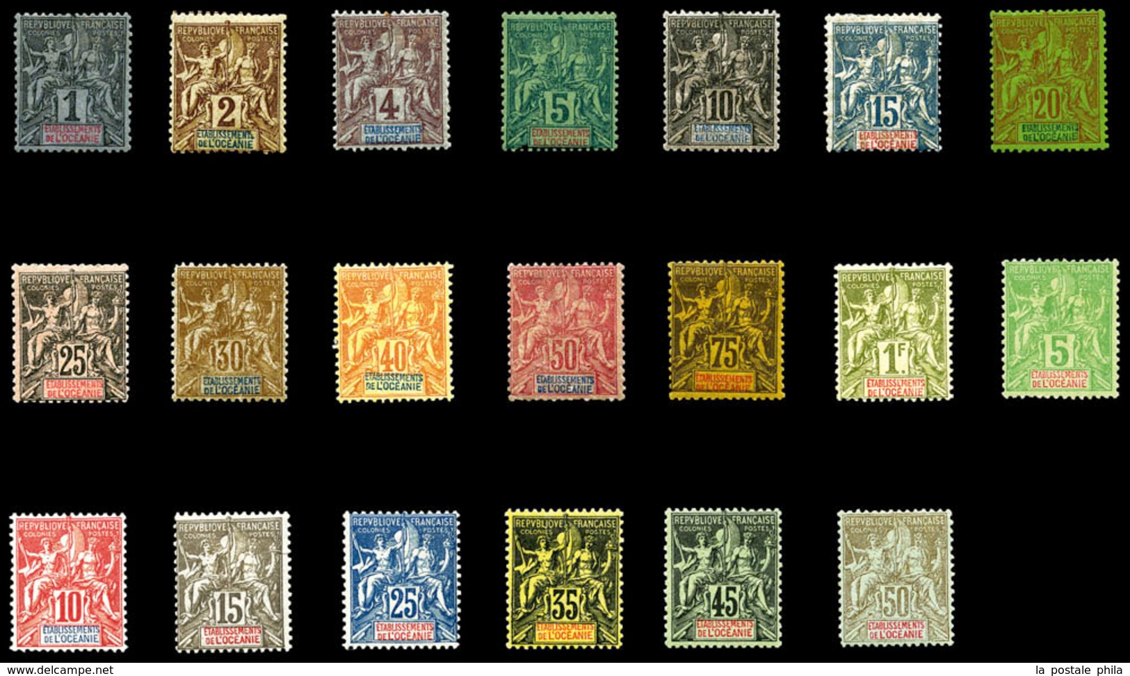 * OCEANIE, N°1/20, Les 2 Séries Complètes, Les 20 Ex TB (certificat)  Qualité: *  Cote: 740 Euros - Unused Stamps