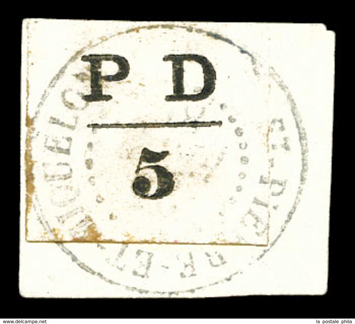 O SAINT PIERRE ET MIQUELON, N°16, 5c Noir Oblitéré Càd Sur Son Support. SUP. R. (signé Margues/certificat)  Qualité: O   - Used Stamps