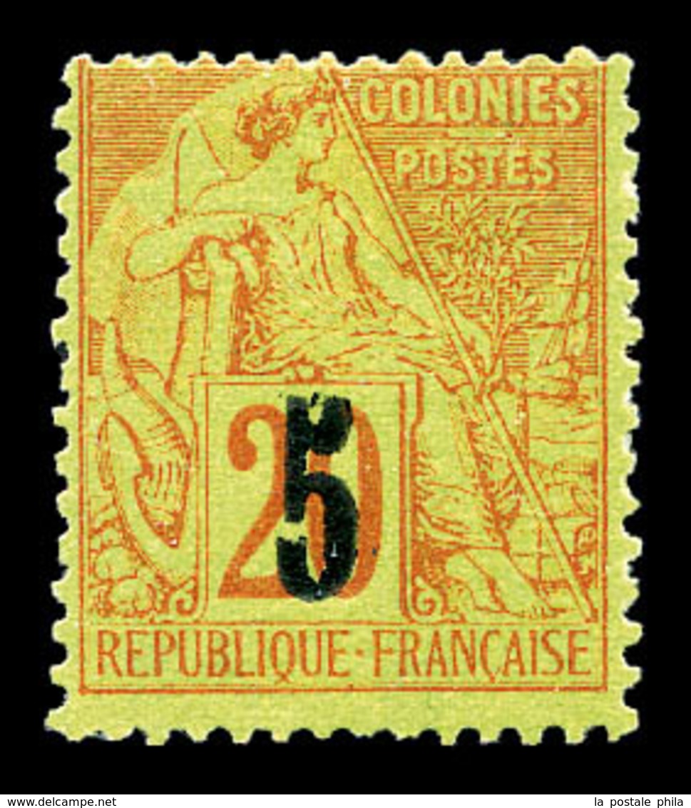 * SENEGAL, N°1a , 5 Sur 20c. Brique Sur Vert, Type II. TB (signé Brun)  Qualité: *  Cote: 310 Euros - Used Stamps