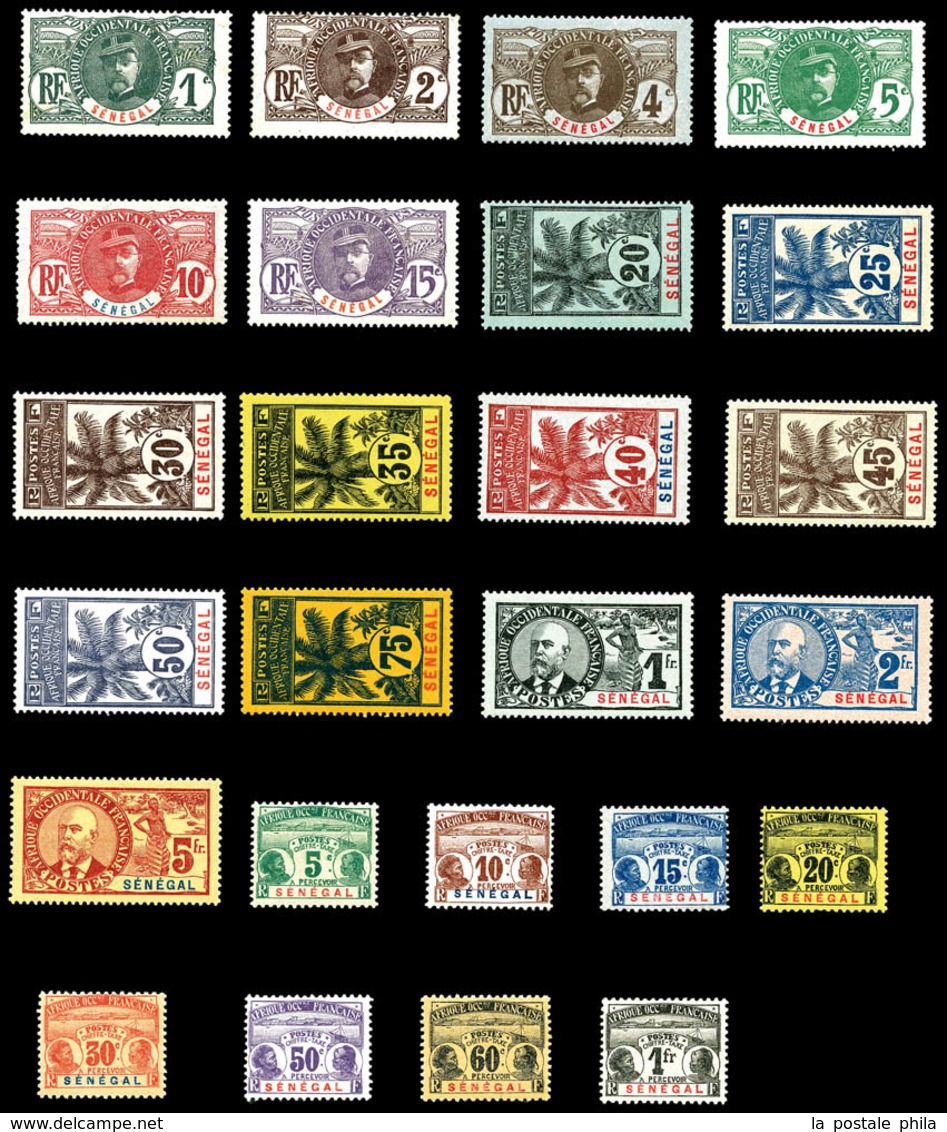 * SENEGAL, N°30/46, Série Palmiers Complète + Taxes 4 à 11. TB  Qualité: *  Cote: 475 Euros - Used Stamps