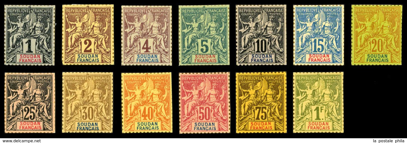 O SOUDAN, N°3/15, Série De 1894, Tirage Sur Bristol Dentelure Figurée, Série Complète, SUP (certificat)  Qualité: O  Cot - Unused Stamps