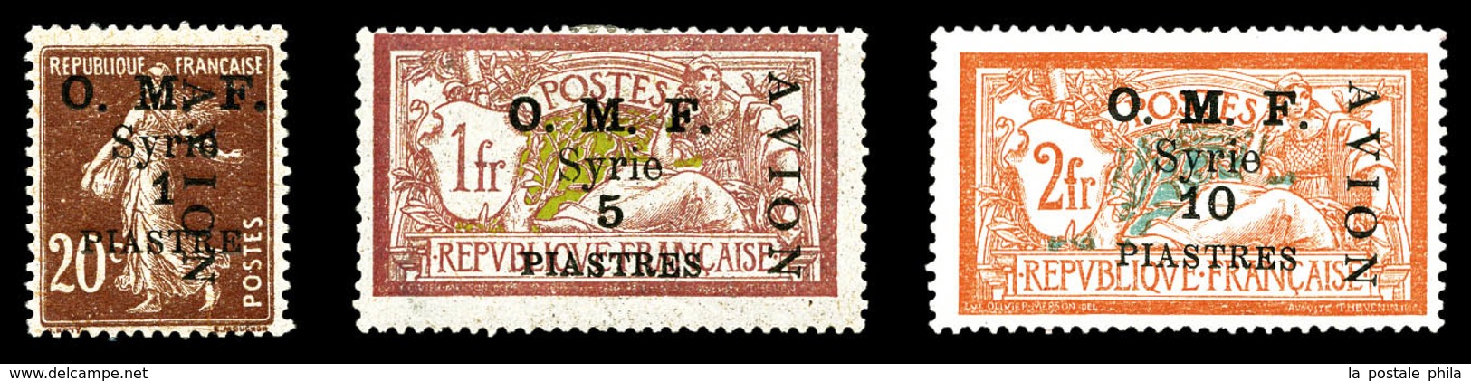 * SYRIE, PA:N°7/9, Série Complète De 1921, Les 3 Valeurs TTB (certificat)  Qualité: *  Cote: 630 Euros - Neufs