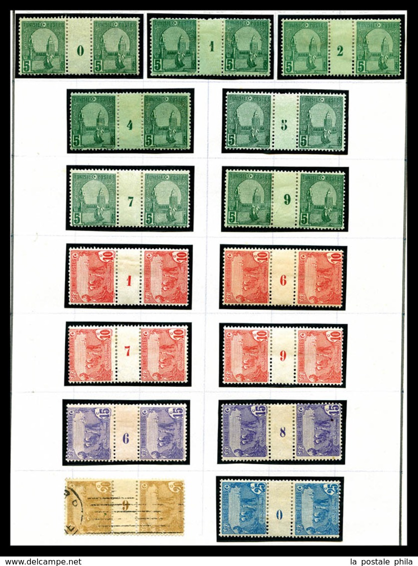 N TUNISIE, Collections: 1888/1955, Poste, Préo, PA, Txe, Colis, Millésimes: Collection De Timbres Neufs Et Obl, De Bonne - Unused Stamps