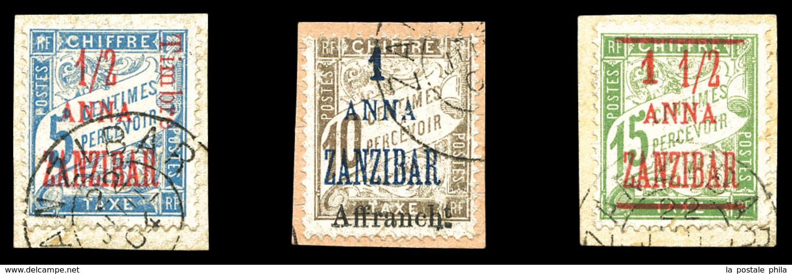 O ZANZIBAR, N°68/70, Les 3 Valeurs Oblitérées Càd Sur Leurs Support. SUP (certificat)  Qualité: O  Cote: 2160 Euros - Ongebruikt